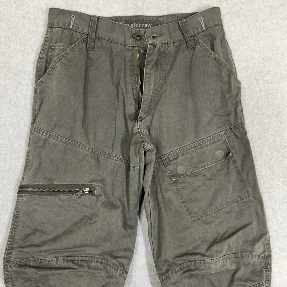 G-Star Raw SC ARMY ELWOOD Pants Mens 28x32 Gray Cargo Utility Knife Pocket - Picture 2 of 8